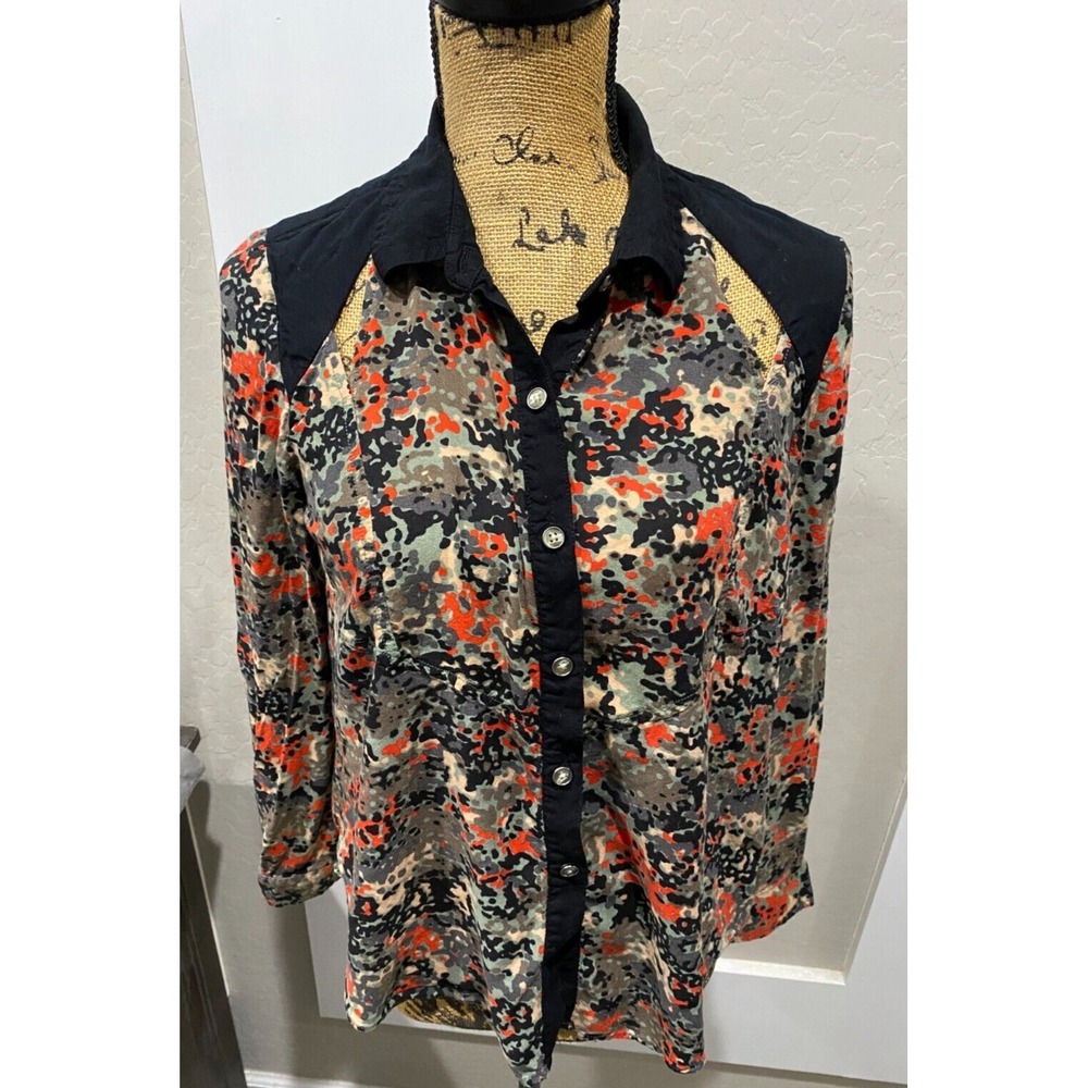 Vans Womens Fulton M Shirt Button Down Long Sleeve Cut-Outs Multicolor